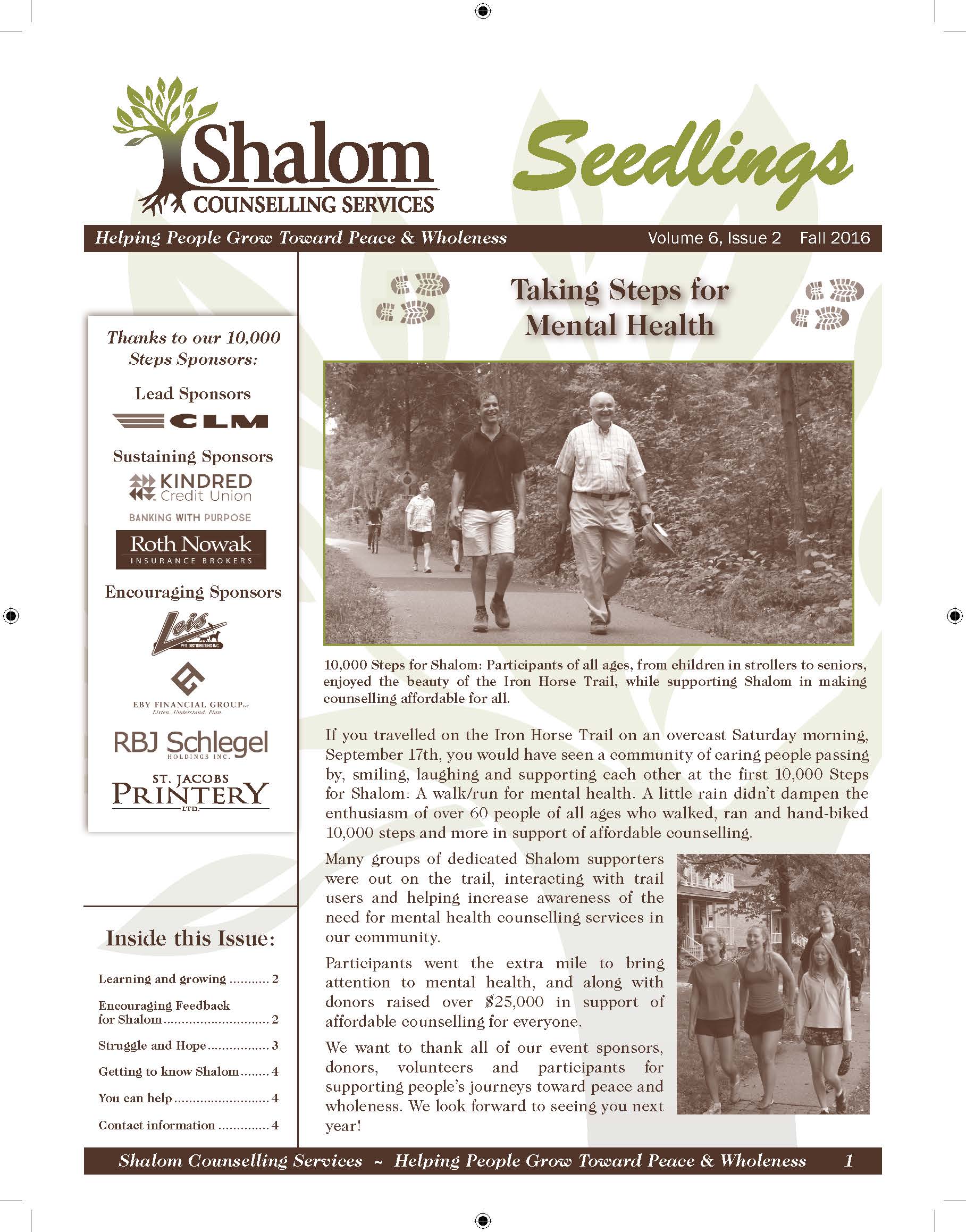 Fall 2016 Seedlings Newsletter