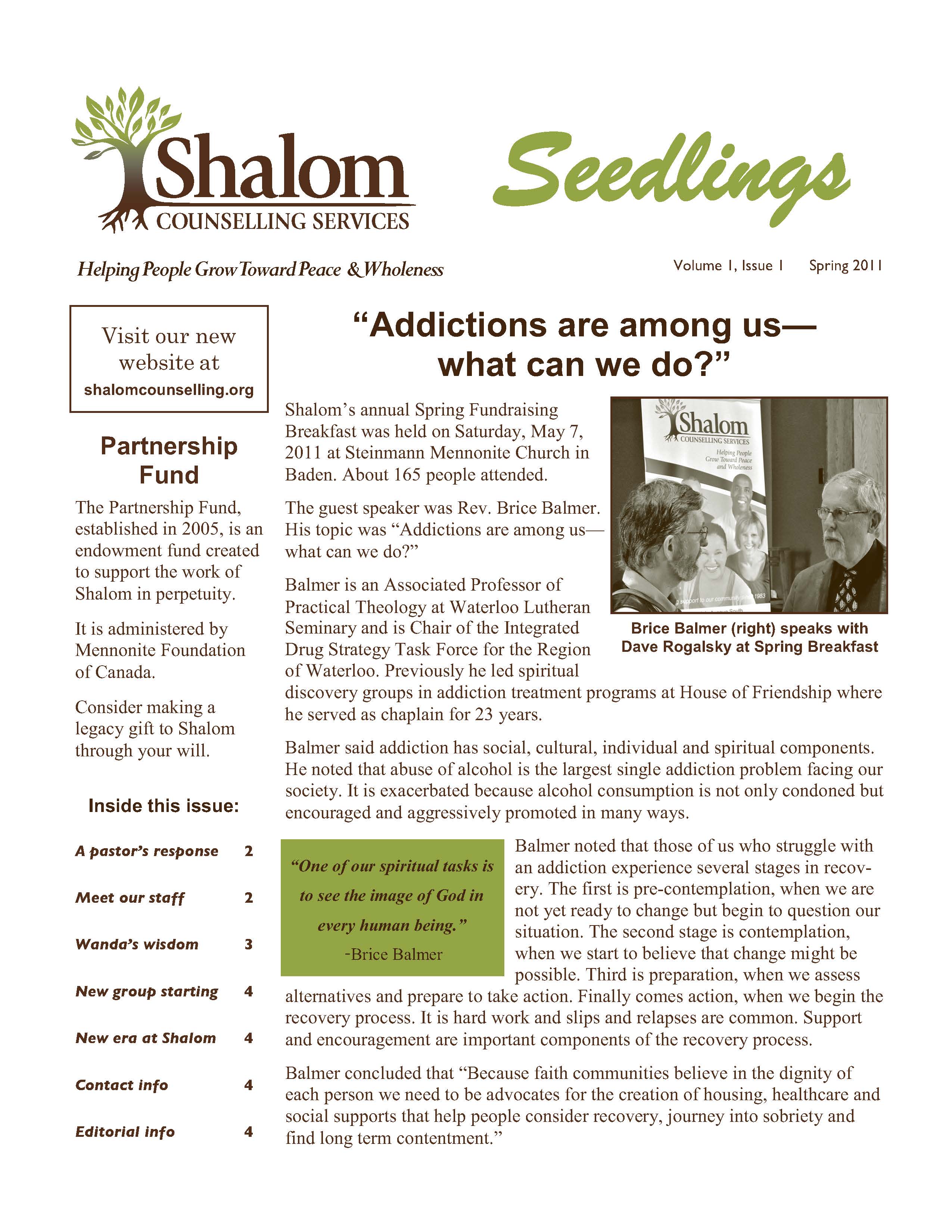 Spring 2011 Seedlings Newsletter