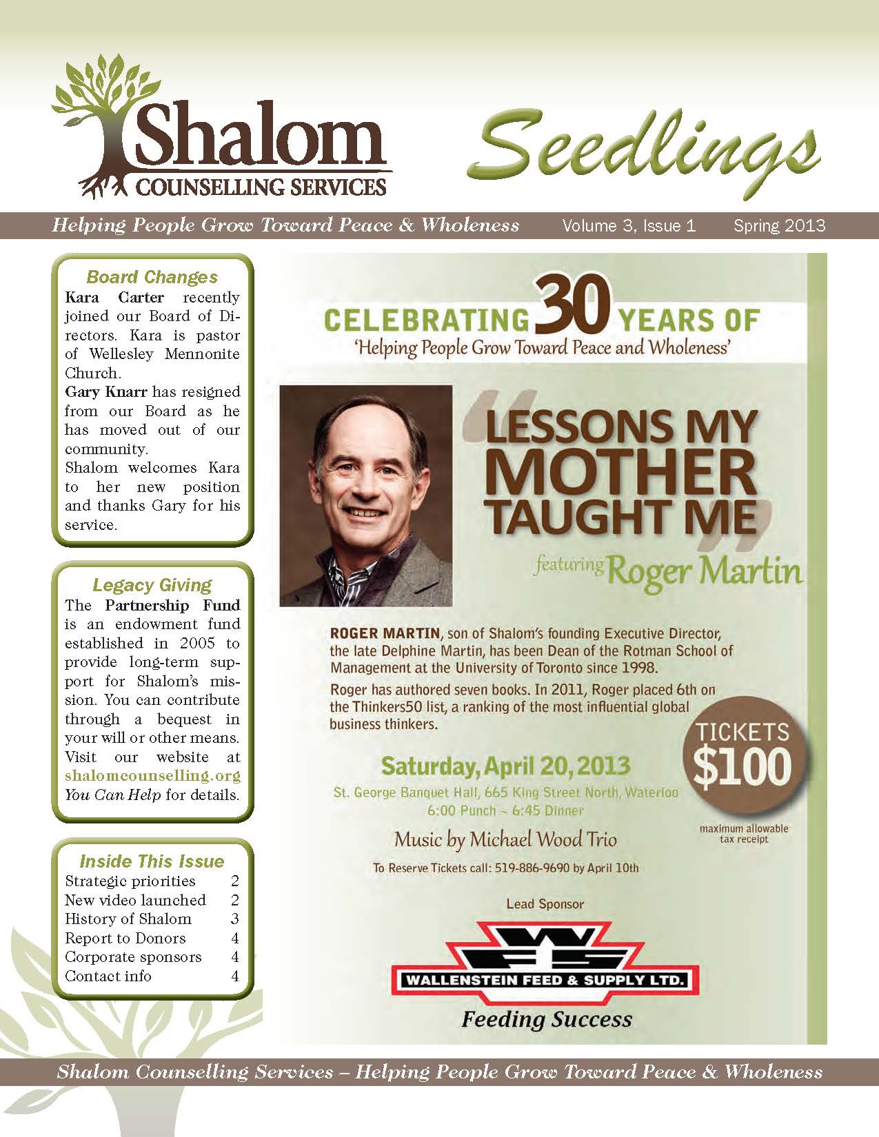 Spring 2013 Seedlings Newsletter